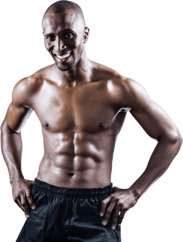 Smiling Muscular Man Posing With Confident Expression