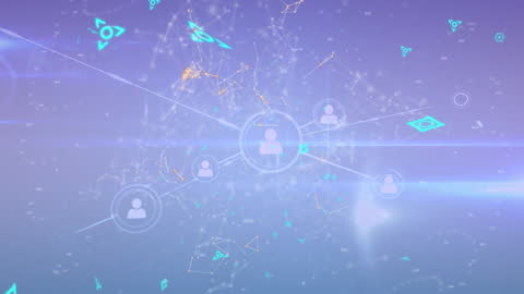 Digital Network Animation with User Interface Icons