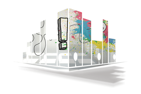 transparent 3d urban art display with exclamation mark - Download Free Stock Videos Pikwizard.com