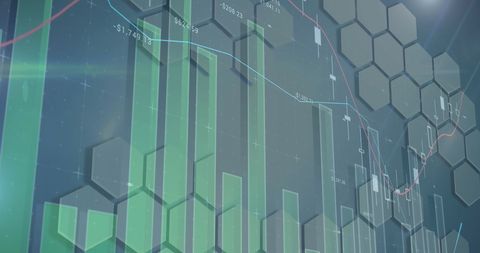 Financial Data on Hexagonal Background with Glowing Trends - Download Free Stock Images Pikwizard.com