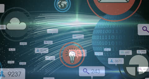 Digital Globe Interconnected with Network and Social Icons