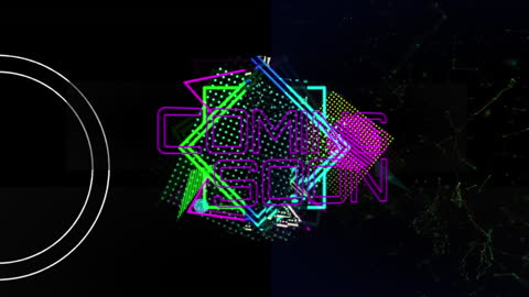 Vibrant Countdown Animation with Futuristic Graphics