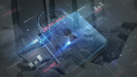Digital Security and Data Protection Animation Abstract