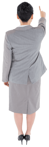 businesswoman pointing up on transparent background - Download Free Stock Videos Pikwizard.com