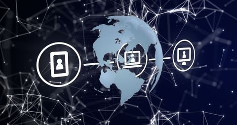 Global Network Connections and Digital Media Icons on Globe - Download Free Stock Images Pikwizard.com