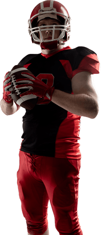 Caucasian American Football Player Holding Ball, Transparent Background - Download Free Stock Videos Pikwizard.com