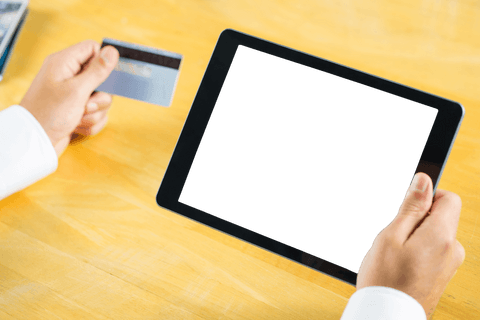 Transparent Image of Woman Using Tablet and Credit Card for Online Shopping - Download Free Stock Videos Pikwizard.com