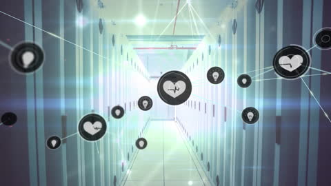 Network Connections Overlaying Modern Data Center Halls