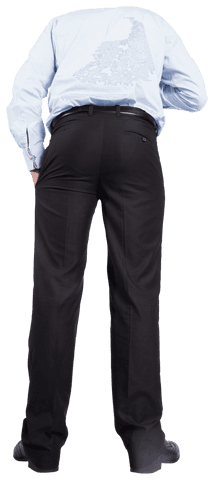 Rear View of Businessman Isolated on Transparent Background Standing Confidently