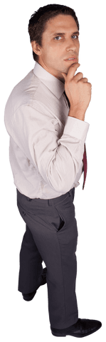 Businessman Thinking Thoughtful Gesture Transparent Background