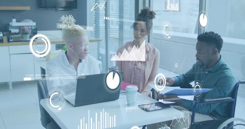 Diverse Team Collaborating on Digital Business Analytics in Modern Office - Download Free Stock Images Pikwizard.com
