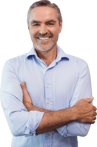 Happy Confident Mature Businessman Transparent Background