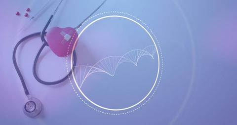 Digital Interface Stethoscope With Heart and DNA Graphics - Download Free Stock Images Pikwizard.com