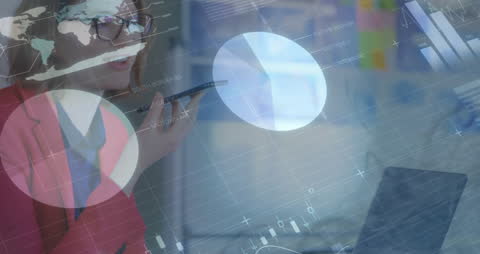 Businesswoman Engaging with Data Analytics via Smartphone