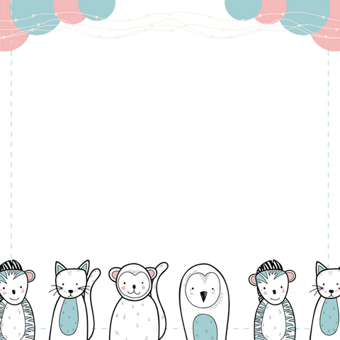 transparent playful animal frame with stitching and garland decorations - Download Free Stock Videos Pikwizard.com