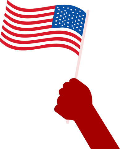 patriotic red fist holding american flag illustration on transparent backdrop - Download Free Stock Videos Pikwizard.com
