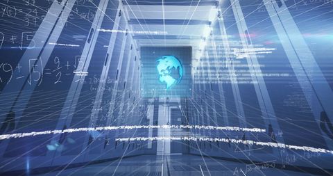 Digital Data Streams Flowing in Futuristic Server Room - Download Free Stock Images Pikwizard.com