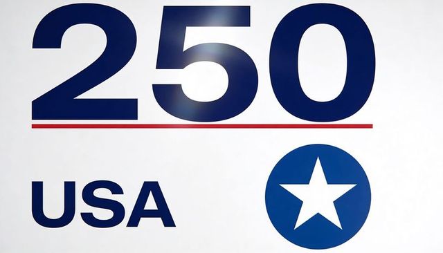Bold 250 usa emblem featuring navy numerals, red underline and blue star badge
