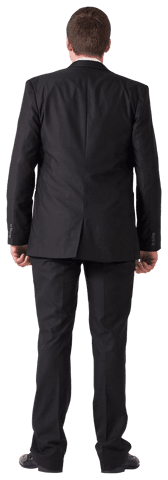 Transparent Businessman in Suit Standing from Behind