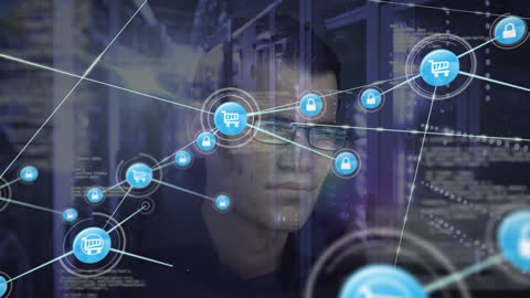 Technology concepts illustrating digital trace