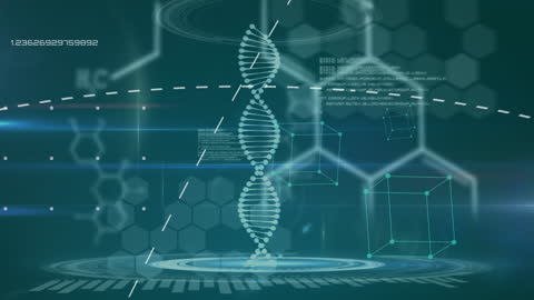 Abstract DNA Strand and Data Processing Picotage