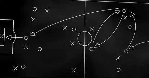 Soccer Tactics Drawn on Blackboard