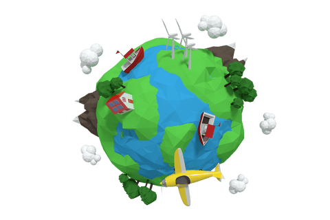 digital transparent globe with green lands and blue seas - Download Free Stock Videos Pikwizard.com