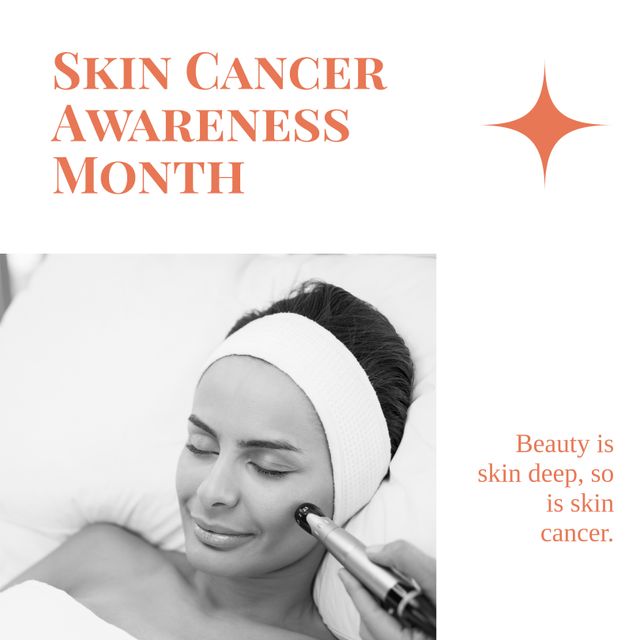 Skin Cancer Awareness Month Campaign with Woman in Beauty Salon - Download Free Stock Templates Pikwizard.com