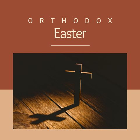 orthodox easter celebration with shadowed cross - Download Free Stock Templates Pikwizard.com