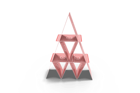 Transparent house of cards illustration on clear background