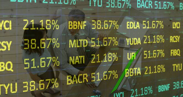 Businesspeople Analyzing Stock Market Data with Reflections - Download Free Stock Images Pikwizard.com