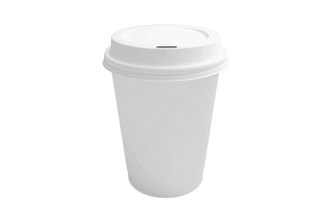 White Takeaway Coffee Cup on Transparent Background