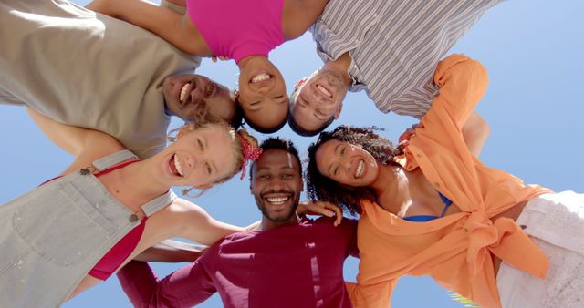 Diverse Group of Friends Enjoying Outdoor Gathering, Smiling and Embracing - Download Free Stock Images Pikwizard.com