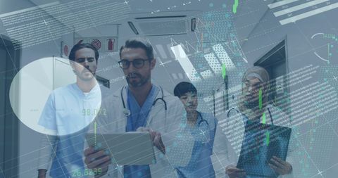 Diverse Medical Team Analyzing X-Rays with Futuristic Graphs - Download Free Stock Images Pikwizard.com