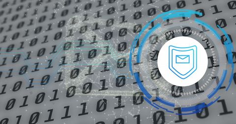 Digital Cybersecurity Shield Protecting Data Through Binary Code - Download Free Stock Images Pikwizard.com