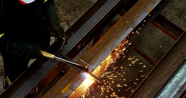 Industrial Welder Creating Sparks in Precise Metalworking Task - Download Free Stock Images Pikwizard.com