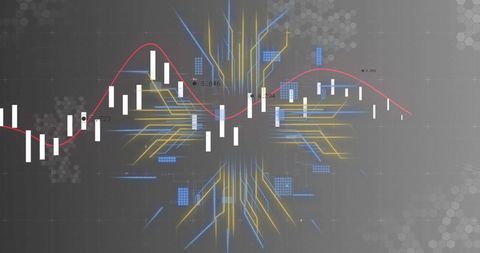 Financial Graph with Digital Circuit Elements for Market Analysis - Download Free Stock Images Pikwizard.com