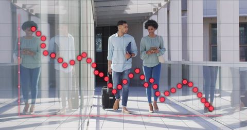 Business Professionals Navigating Financial Data and Trends