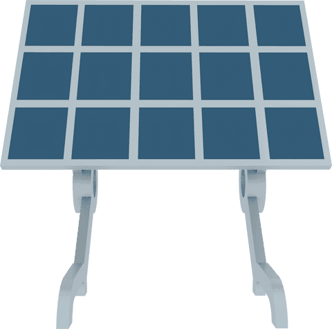 Digital photovoltaic panel illustration on transparent background