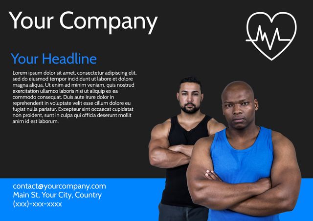 Promoting health and fitness services, two determined individuals exude ...