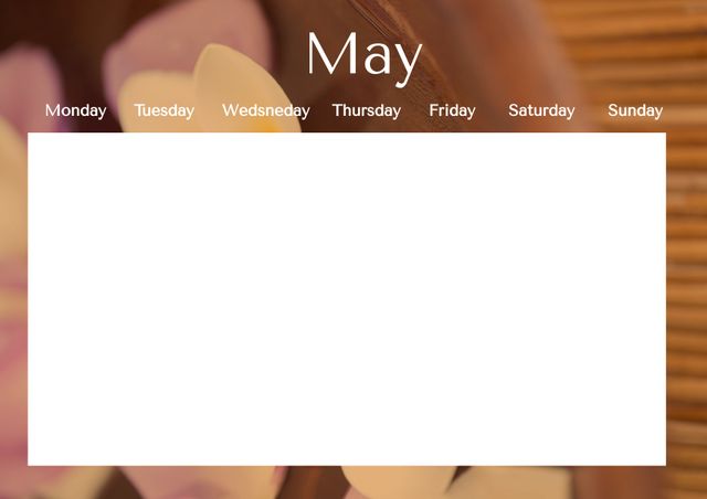Serene Background Blank May Calendar Template - Download Free Stock Videos Pikwizard.com