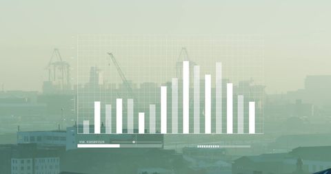 Financial Data Graph Overlaying Industrial Cityscape - Download Free Stock Images Pikwizard.com