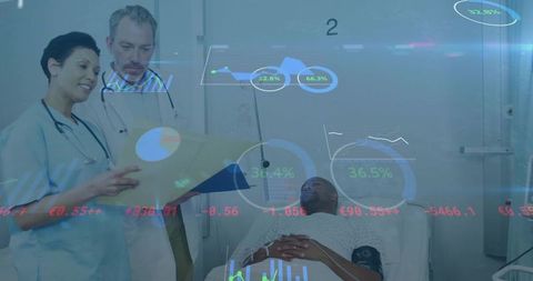 Medical Professionals Analyzing Data At Hospital Ward