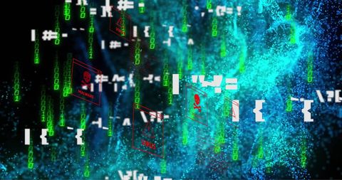 Digital Malware Attack Visualization with Binary Code - Download Free Stock Images Pikwizard.com