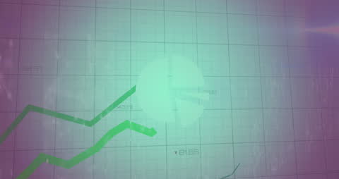 Abstract Financial Graphs with Pastel Gradient Background