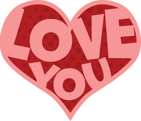 red retro love you heart on transparent background vector - Download Free Stock Videos Pikwizard.com