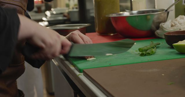 Chef Cooking in Kitchen Chopping Vegetables - Download Free Stock Images Pikwizard.com