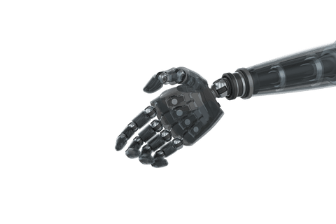 Transparent Robotic Hand Black Metal Design Isolated Background - Download Free Stock Videos Pikwizard.com