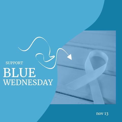 Support Blue Wednesday Awareness Ribbon - Download Free Stock Templates Pikwizard.com
