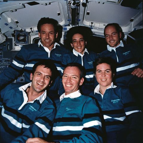 Space Shuttle Endeavour Crew Group Portrait, Aft Flight Deck, 1993 - Download Free Stock Images Pikwizard.com